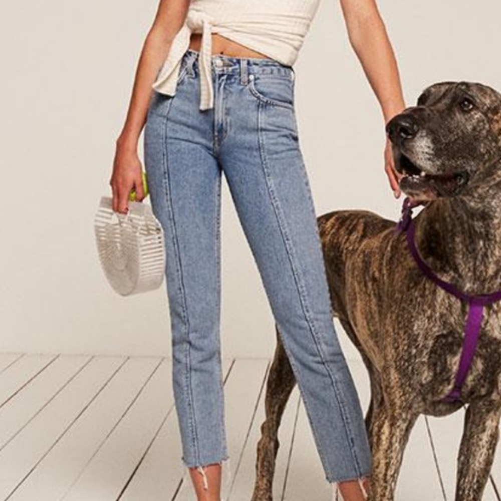 Reformation Seamed Jean in Caribbean Size 26